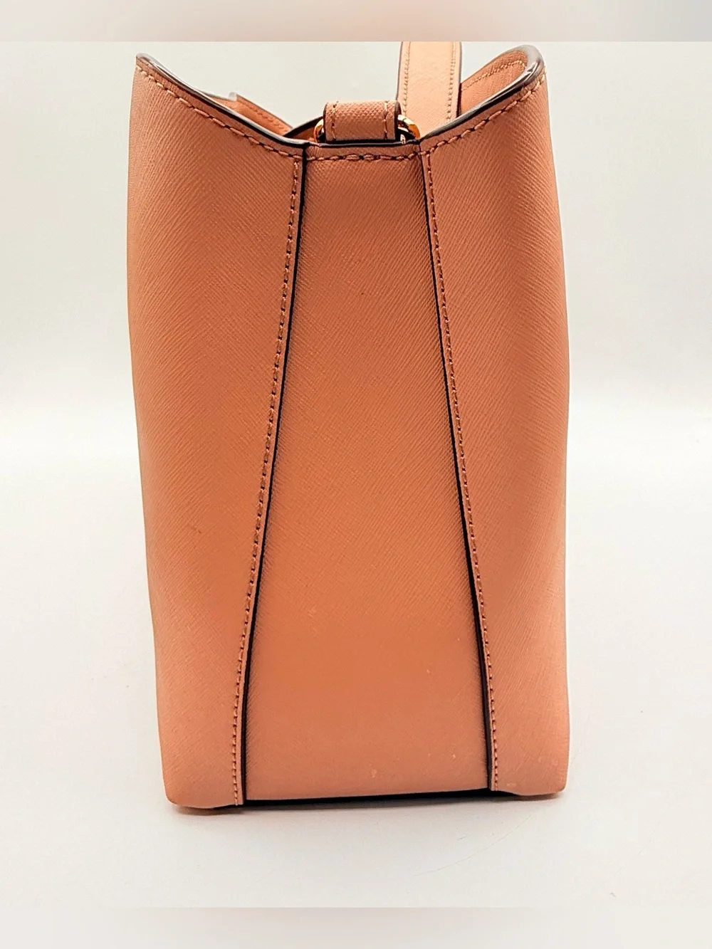 Michael Kors Portia Large East West Saffiano Leather Satchel Soft Pink Bag